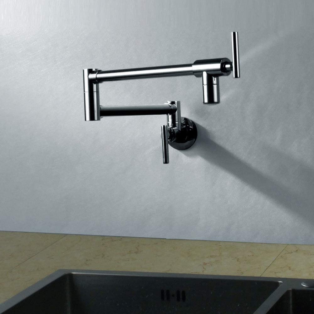 Grifos de Cocina Grifo (Agua) Grifo ； Grifo ； Grifo LED Grifo de Cocina Monomando montado en la Pared Totalmente de Cobre Monomando Universal Plegable Caliente y frío (rociado de Agua)