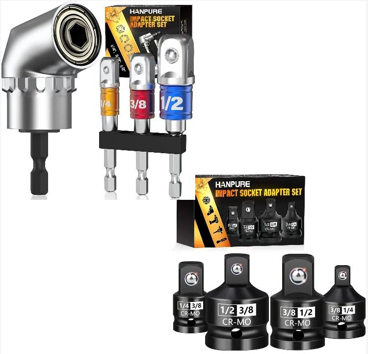 Socket Adapter Set Gifts for Men - Tools Impact Drill Adapter Extension Christmas Stocking Stuffers+Tools for Men 3/8 to 1/2 Socket Adapter: Christmas Stocking Stuffers for Adults 3/8 To 1/4