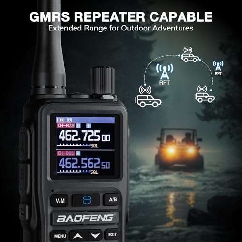 Image of [Chirp Compatible] Baofeng UV-5G Mini GMRS Handheld Radio with BT App Programming, Long Range Walkie Talkie GMRS Repeater Capable, with 8-Band Receiver, Dual PTT, 999 Channels, for Off-Road, 2 Pack