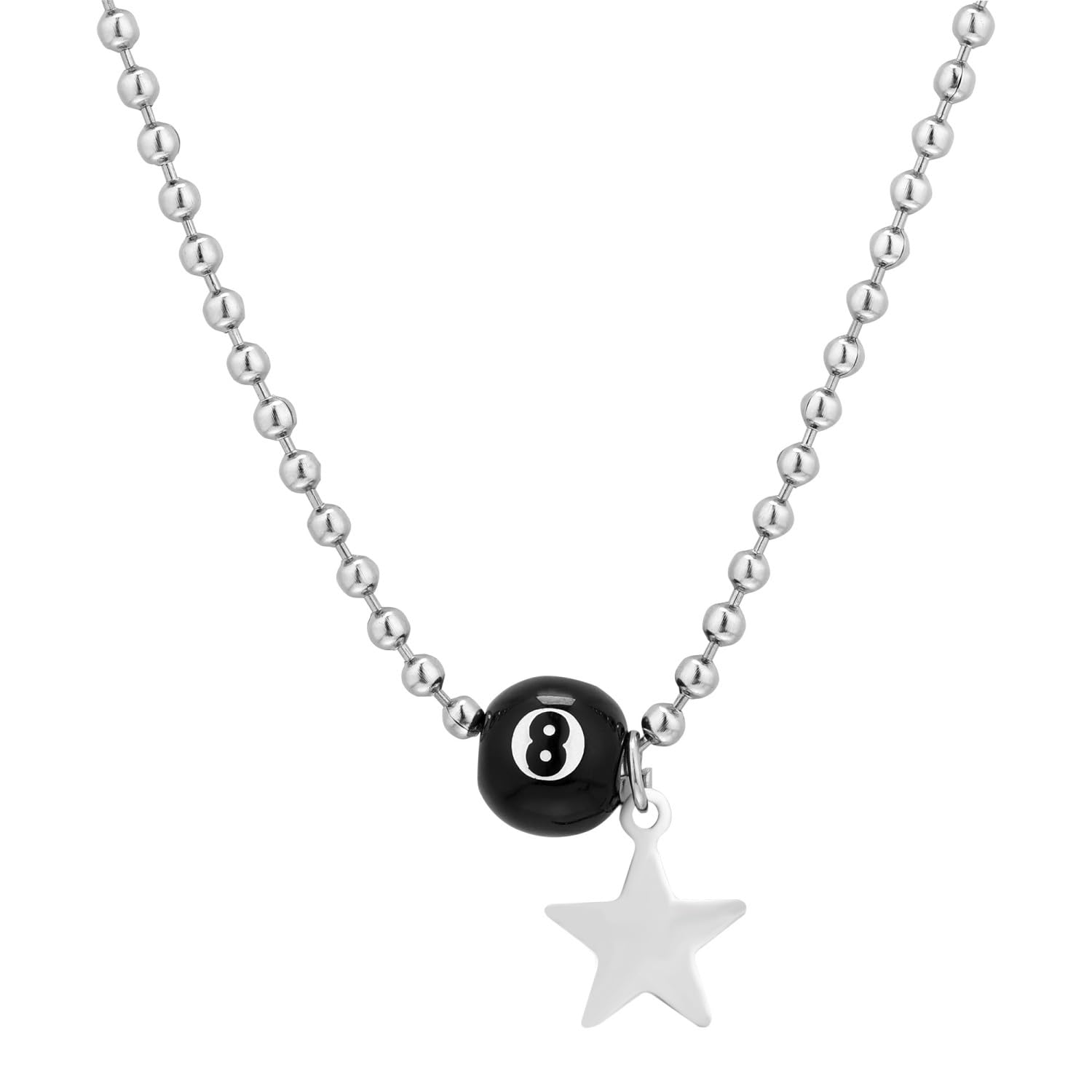 Bijoux Halloween pentacle gothique et ras de cou Y2K perles noires - 7