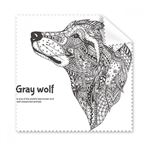 Cadeau tissu loup gris chiffon de nettoyage écran et lunettes de vue original