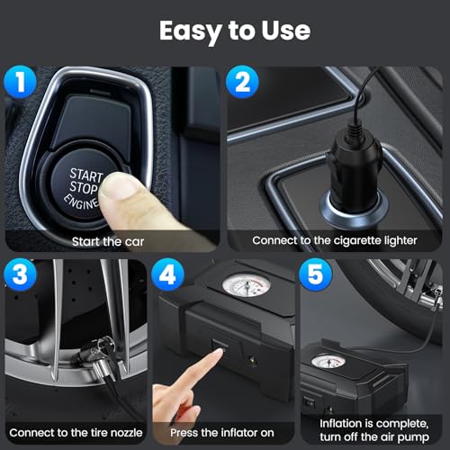 Screwfix Tyre NEXPOW Portable Air Compressor 160 PSI Tire