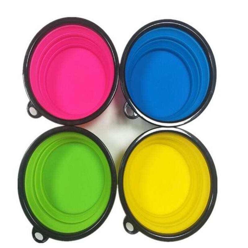 eVendis Set of 4 Foldable Portable Retractable Collapsible Water Bowl Transport Accessories Toiletry Camping Basin Bowl Fruit Bowl Dish Dog Cat Water Bottle - Image 3