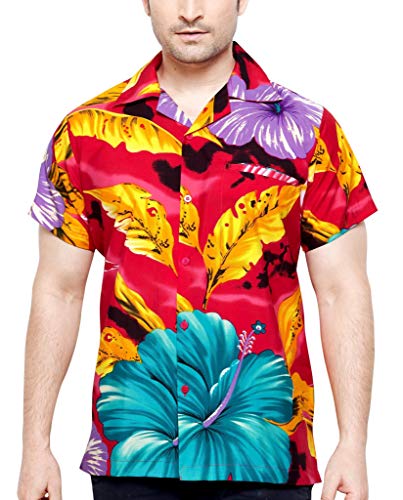 CLUB CUBANA Chemise Hawaiienne Classique, Étroite, Florale, Décontractée À Manches Courtes pour Hommes M Cover