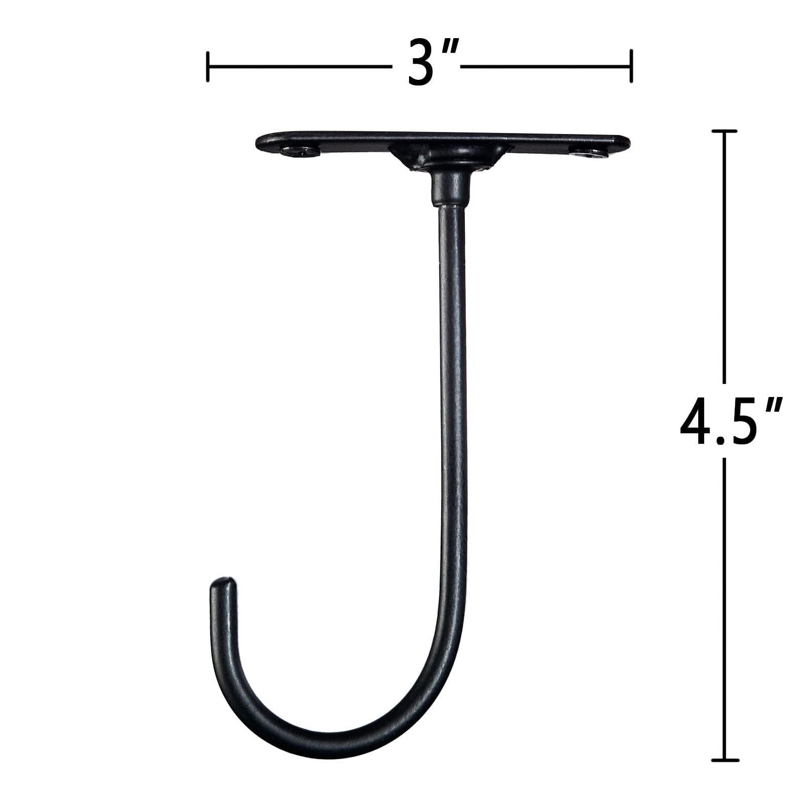 Banana Hook Under Cabinet, Heavy Duty Banana Hanger for Kitchen - Under Cabinet Banana Saver with 2 Nails & Washers, Black Banana Holder Rack to Keep Bananas Fresh, Space-Saving Utensil Hanger