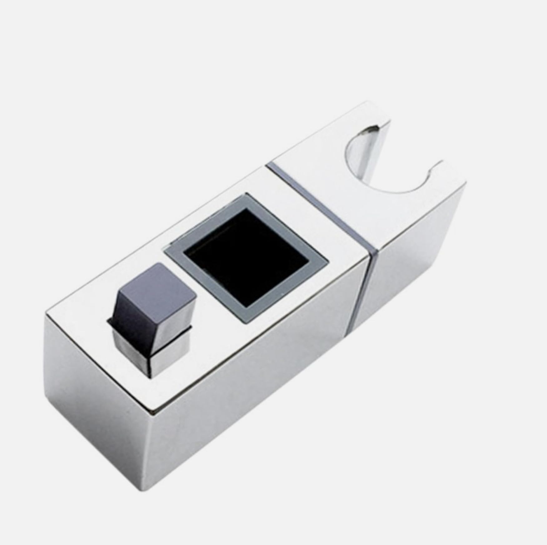 Housler Shiny Square Shower Head Bracket,22Mm X 22Mm Chrome Slider Mount, Abs Material, For Square Riser Rail Holder.