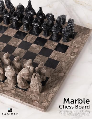 Radicaln Marble Chess Set 15" Juego de Ajedrez miniatura 3