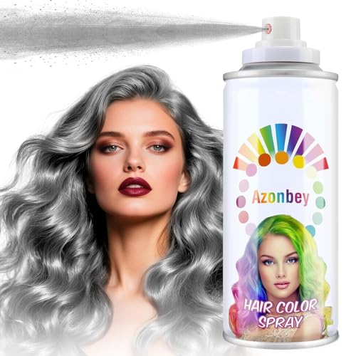 Gray Hair Spray,Hair Color Spray Temporary for Women Kids Men,Gentle Formula, Washable & Non-Sticky...