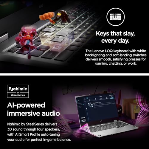 LOQ RTX 5060 Gaming Laptop, 15.6" FHD 144Hz NVIDIA G-Sync Display, AMD Ryzen 7 250, NVIDIA GeForce RTX 5060, 16GB DDR5 RAM, 512GB SSD, fotocamera 5MP, Ethernet (RJ45), retroilluminato KB, Win - Notebook - Immagine 6