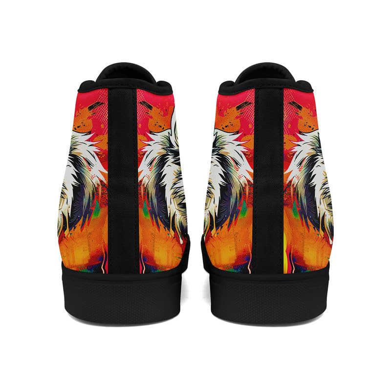 Skull High Top Sneaker for Men Women Fashion Rose Gothic Black Canvas Shoes Unisex Lace Up Casual Tennis Walking Flat Shoes4