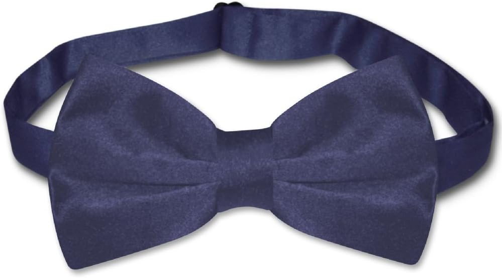 Vesuvio Napoli Men's Dress Vest & BowTie Solid NAVY BLUE Color Bow Tie Set for Suit or Tuxedo