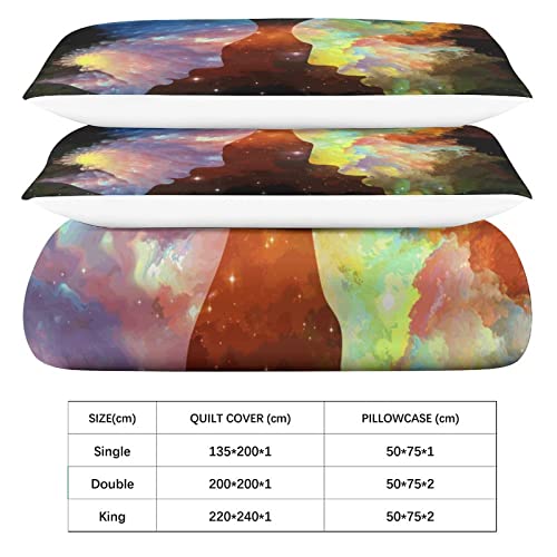 Parure de lit espace 3D 200x200 avec housse de couette galaxie microfibre - 6