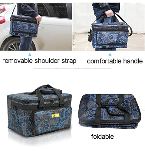 Image of Art Supplies Organizer Bag Craft Tool Storage Tote Arts and Crafts Carrying Case Artist Travel Carrier Bag with Headband Waterproof Paint Box Foldable For Drawing Sketch Painting Sewing Large Capacity