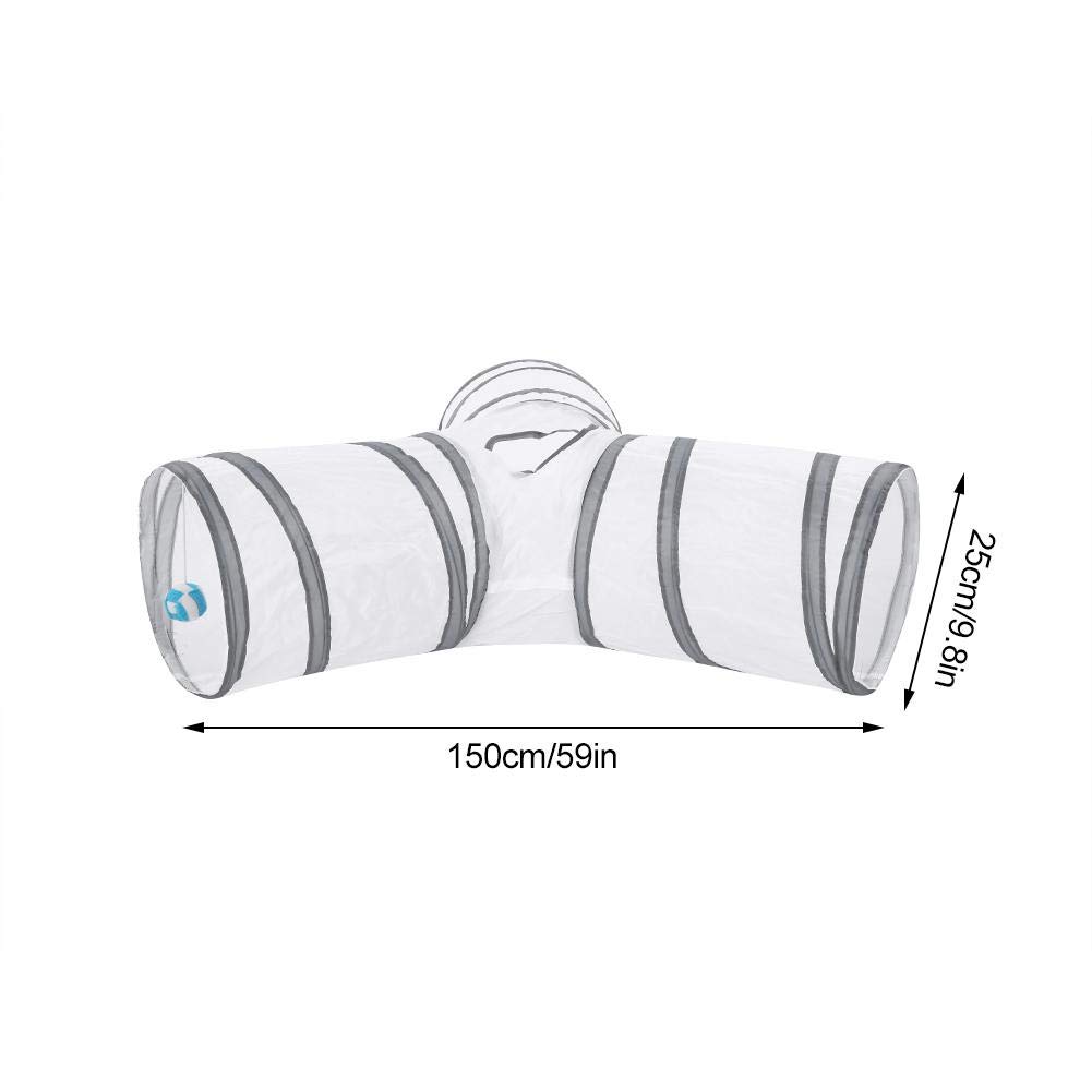 Túnel para Mascotas, Juguete Plegable de 4 pies y 3 vías para el túnel del túnel del Gato Juguete de Entrenamiento Interactivo para Mascotas al Aire Libre para Gatitos y Gatitos de Conejos (# 01)