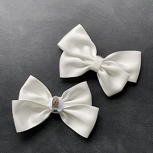 Image of Fodattm 2PCS Handmade Bow Knot Shoe Buckle Clips Wedding Shoe Decoration Charms DIY Crafts Findings Accessories Package