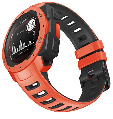 WIIKAI Bracelet de Rechange en Silicone pour Garmin Instinct,Instinct Esport Bracelets de Montre de Rechange.(Rouge Noir)