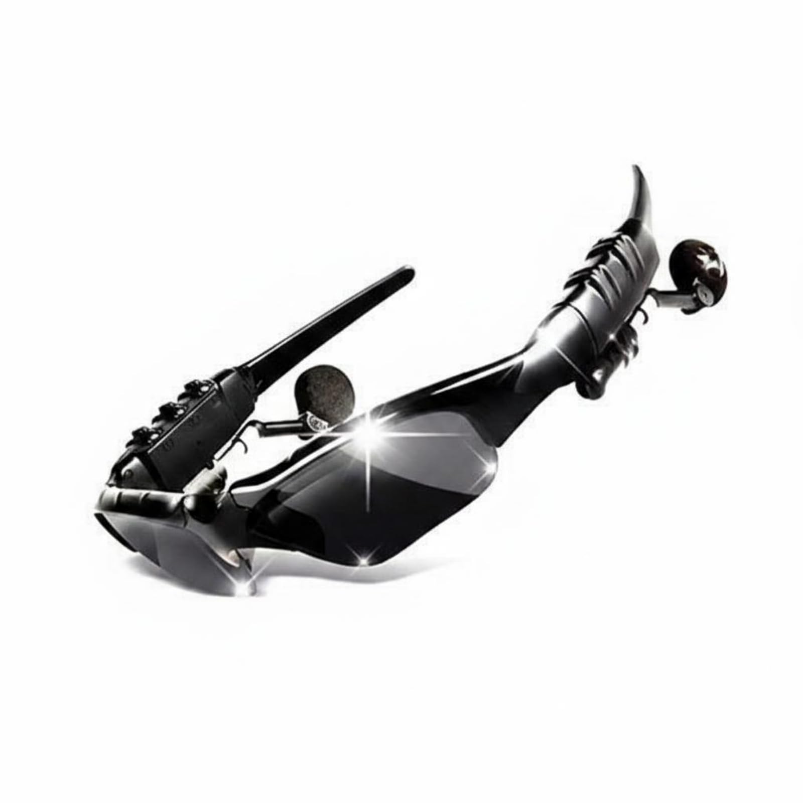Built-in Audio Pickup Bluetooth Headset Glasses Side Buttons Bluetooth Sunglasses Tinted Lenses Smart Shades Curved-Frame, Green Day-Night Lens|Consumer Electronics-image-5