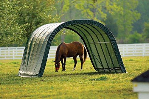 Shelterlogic Peak Style Run-In Shelter, Green, 22 X 24 X 12 Ft. #TOP7