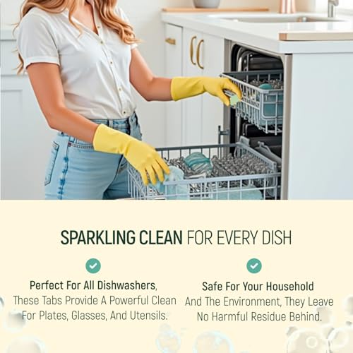 Image of Natural Dishwasher Detergent Tablets - Plant Based Alternative Refill Pack Dishwashing Tabs - Eco-Friendly And Plastic Free Way To Cleaner Dishes - 30 /60 /90 Refills Dish Washer Soap Pods (30 Pack)