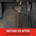 Motor Trend FlexTough Plus-2 Pièces Tapis de plancher de voiture avant- Liners de Contour Noir-Deep Dish Tapis de sol en caoutchouc lourd pour la voiture SUV Camion & Van-All Weather Protection, le modèle universel pour s'adapter