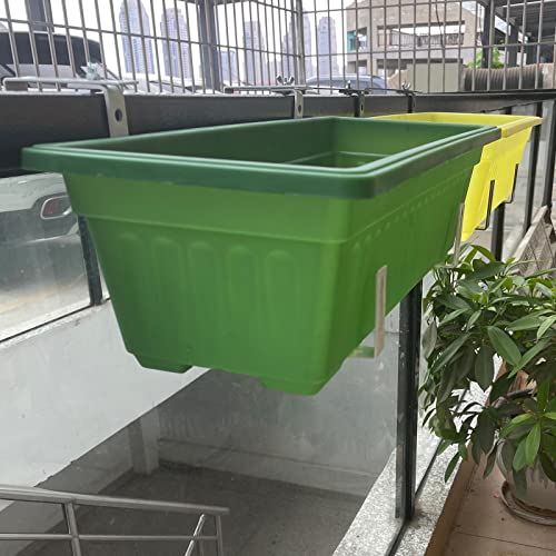 Artillen 2 Stück Pflanzenaufhänger Wandhaken Blumenfenster Box Pflanzgefäß Halterungen Blumenkasten Halter für Montage Geländer Balkon Blumentopf Halterung Verstellbarer Blumentopf Pflanztopf Halter