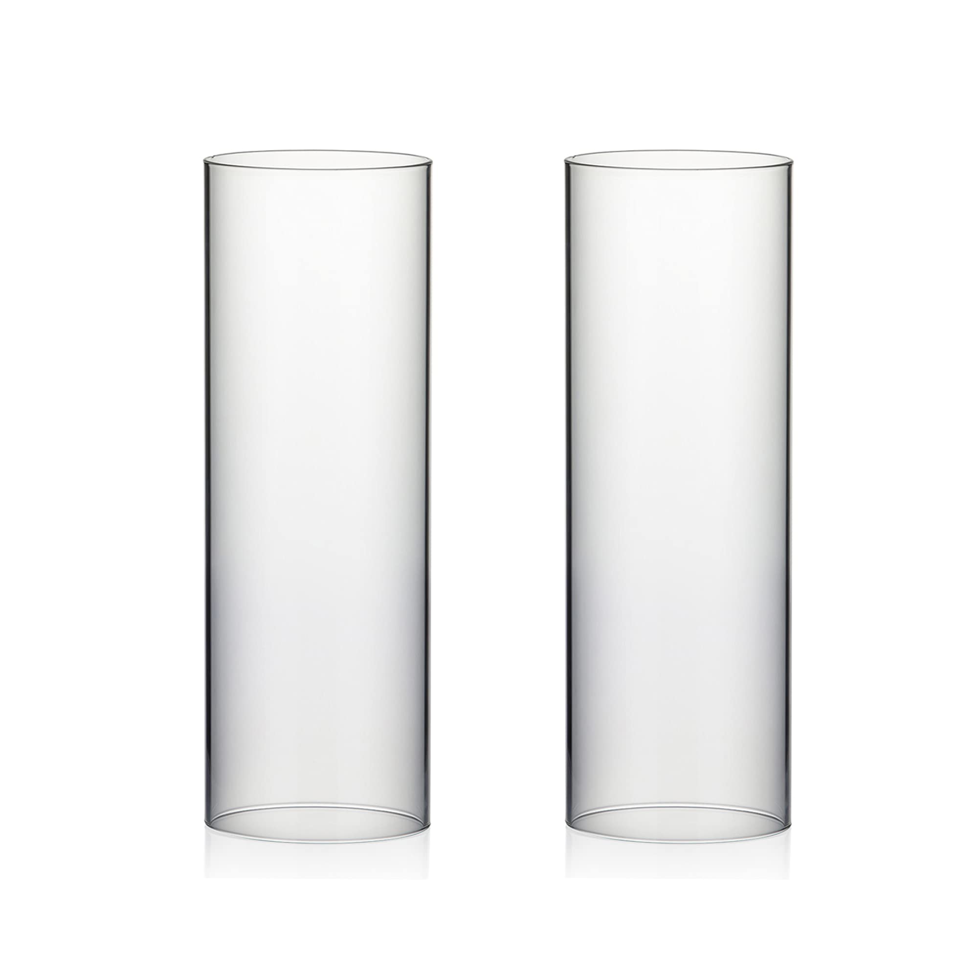 WGVI Hurricane Candle Holder Sleeve, Wide 4.7", Height 14", 2 Pieces, Clear Glass Cylinder Open Both Ends, Chimney Shade Tube (HST4714_2pc)