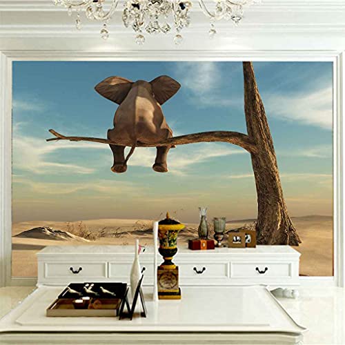 Poster Murale Éléphant Grand Format Toile Adhésive pour Décoration Restaurant