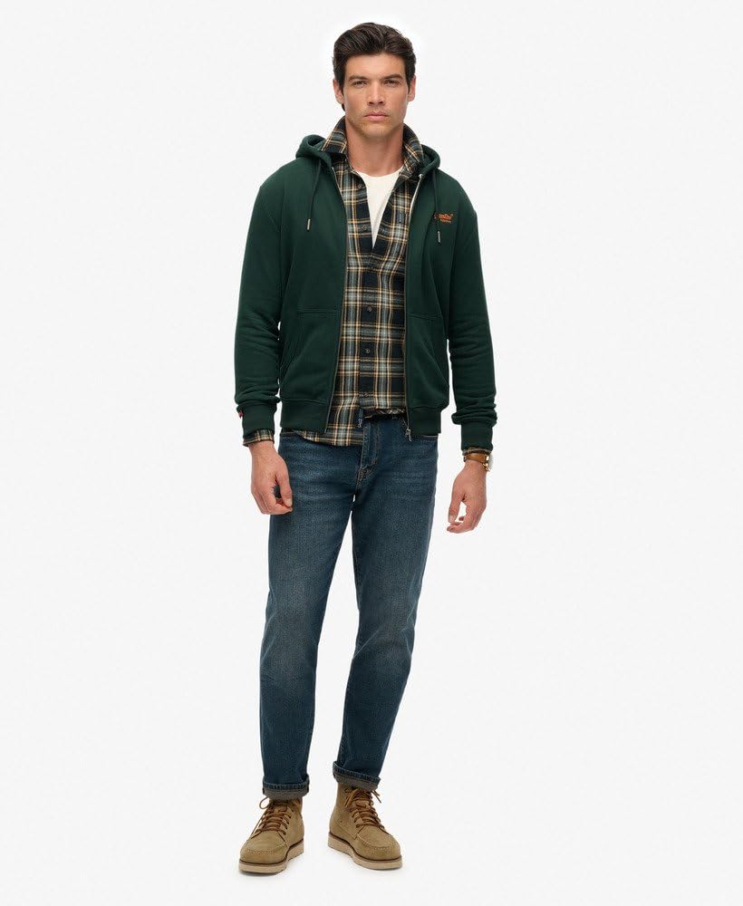 Superdry Herren Essential Logo Zip-Hoodie mit angerauter Innenseite