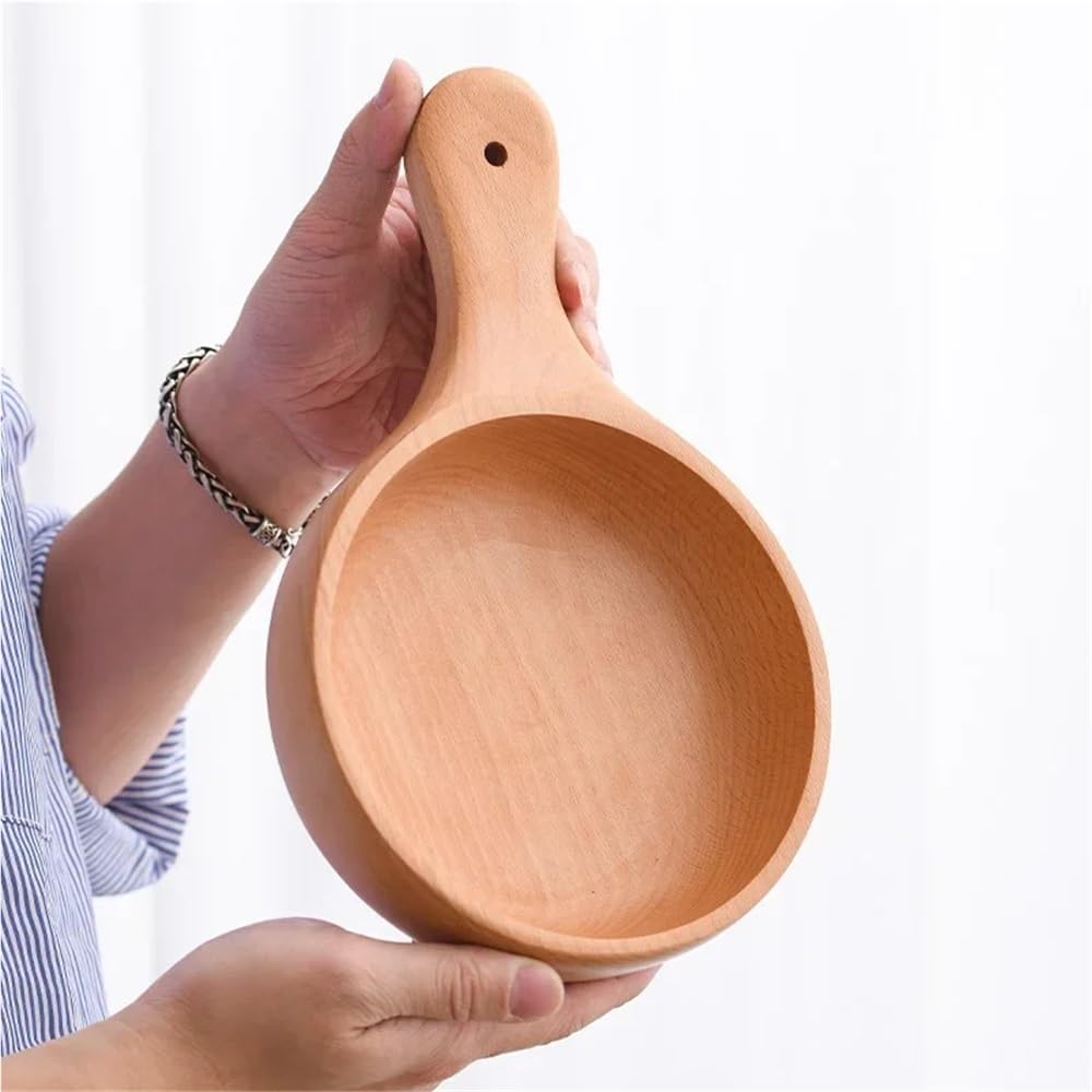 Fruitero de madera, Ensalada de madera for servir frutas, cuenco for decoración cocina granja, pieza central(. 650ml)