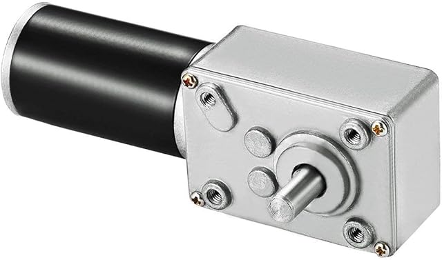 Greartisan DC 12V 250RPM 2Kg.cm 8mm Single Shaft Self-Locking Reversible Worm Gear Motor with Cable, High Torque Speed Reduction Motor, Turbine Electric Gearbox Motor