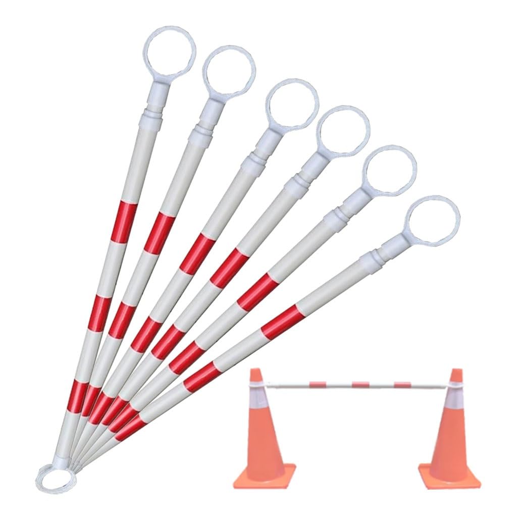 El Poste de Seguridad Teles Safe Pole, los Conos de tráfico Reflectantes de 1,2 a 2 Metros (4 a 6,6 pies) y el Kit de Control de multitudes Multicolor (Rojo y Blanco, 6 Conos) mejoran la Vis