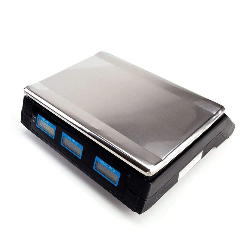 Báscula de Plataforma Digital, 88 LB 40 kg, Precios electrónicos comerciales, báscula de Delicatessen con Pantalla LCD y batería Recargable