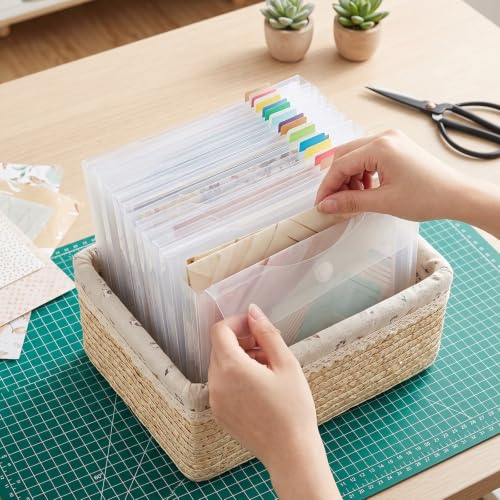 Image of Henoyso 36 Pcs 6 x 6 Inch Scrapbook Paper Storage Organizer, 1 Inch Thick
