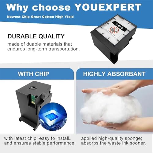 Image of T6712 Maintenance Waste Ink Box with Chip for Epson Workforce Pro Wf-r8590, Wf-r8590Dwf, Wf-r8590Dtwf, Wf-r8590D3Tw Printers