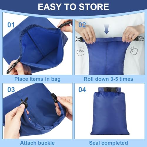 vsshe wasserdichte Tasche, 6 Stück wasserdichte Aufbewahrungsbeutel, 1,5/2,5/3/3,5/5/8L Packsack Wasserdicht Ultraleicht Dry Bag Trockentasche für Driften Schwimmen Schnorcheln Camping Kajak Zubehör