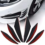 6 Stücke Auto Universal Kohlefaser Frontstoßstange Spoiler Luftdurchfluss Luftzufuhr Spoilerlippe Kantenschutz Kotflügel