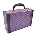 MISYLPH Multifunctional Two-Layer Woven Leather Jewelry Box Organizer with Handle (Purple)