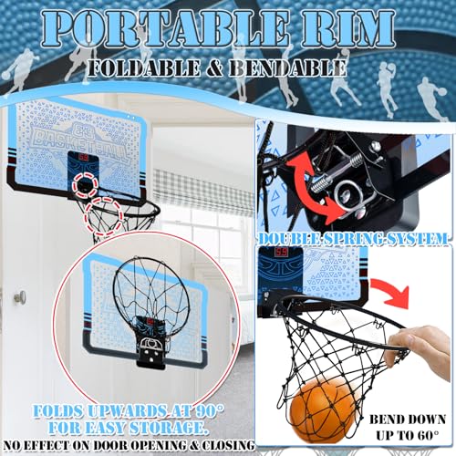 STAY GENT Mini Basketball Hoop for Kids with Multicolour LED Lights/Automatic Scorer/4 Balls, Indoor Basketball Hoop Over The Door for Bedroom Home Office, Sports Gifts for 3 5 6 7 8 9 Kids & Adults - Image 5
