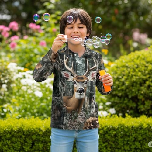 HUIACONG Boys Golf Shirts with Button for Kids Children Shirts Girls Tops4