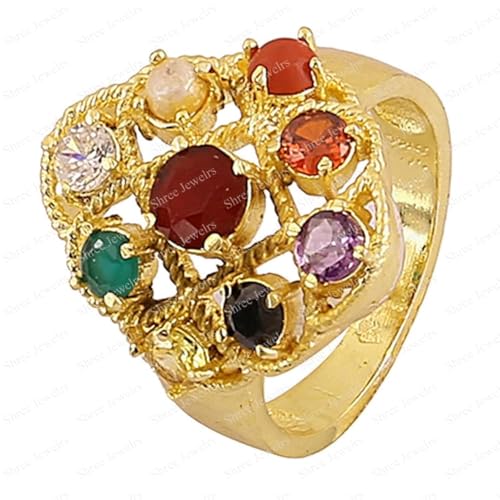 Bague Navaratna en Panchdhatu pour retrouver l'équilibre astrologique