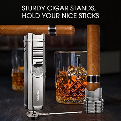 Encendedor triple antorcha con accesorios para cigarro miniatura 6