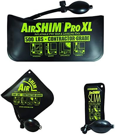 Calculated Industries1134 AirShim Inflatable Pry Bars and Leveling Tools 3-pc Value Pack – Original AirShim, AirShim Pro XL, and AirShim Slim | Contractor-Grade Alignment Pump Wedges | Set of 3