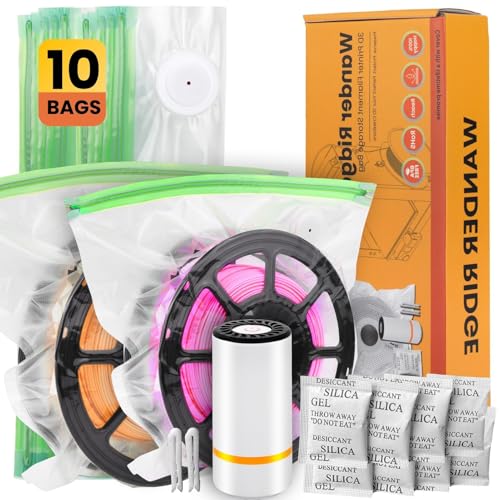 3D Printer Filament Storage Bags Kit (10 Bags + Pump)