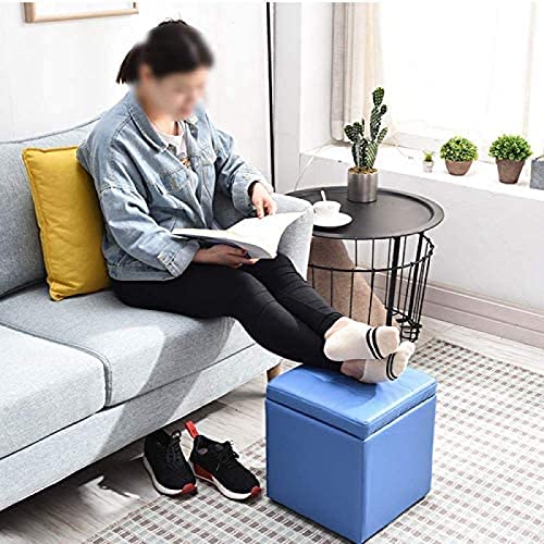 Petit cube de rangement bleu pour optimiser l'espace de votre salon - 7