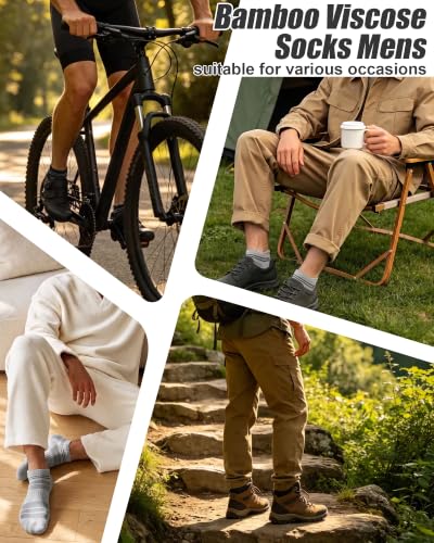 Discover the Comfort of Breathable Bamboo Viscose Mens Ankle Socks 6 Pairs - Image 2