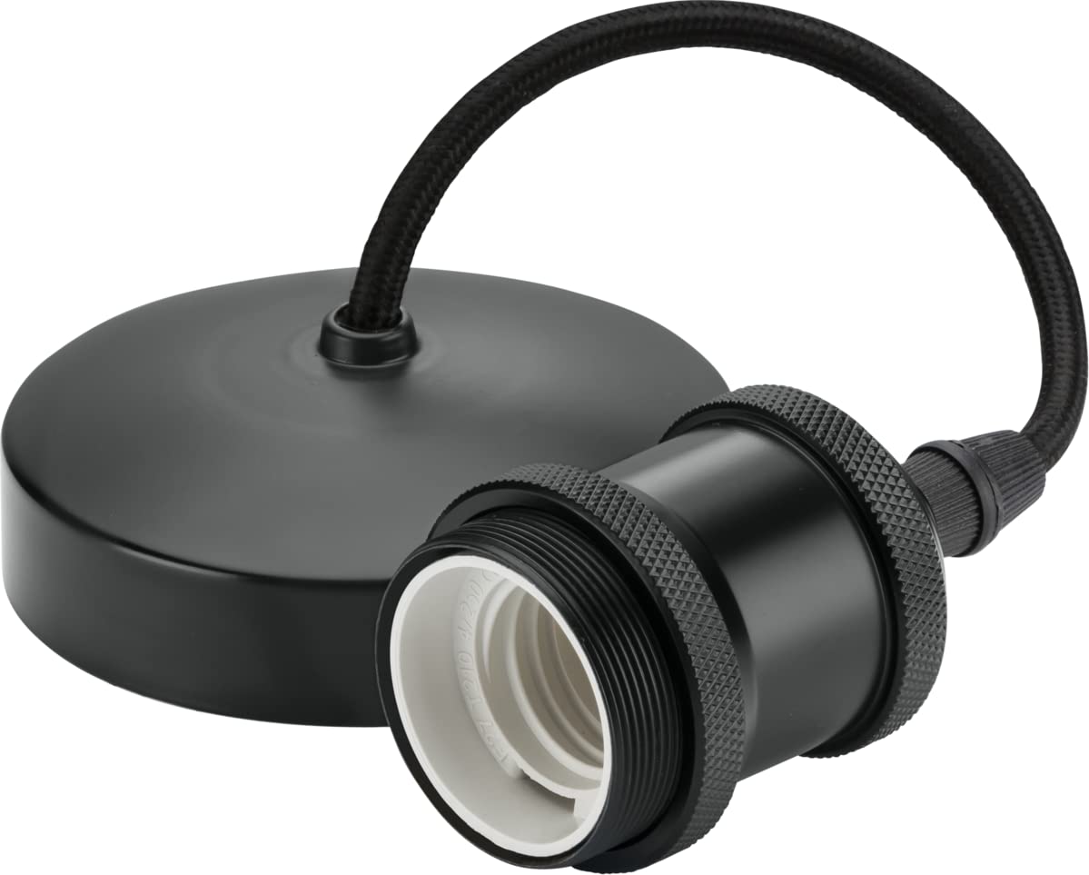 Knightsbridge 6" E27 Vintage Pendant Set - Anthracite (8271AT), 150mm