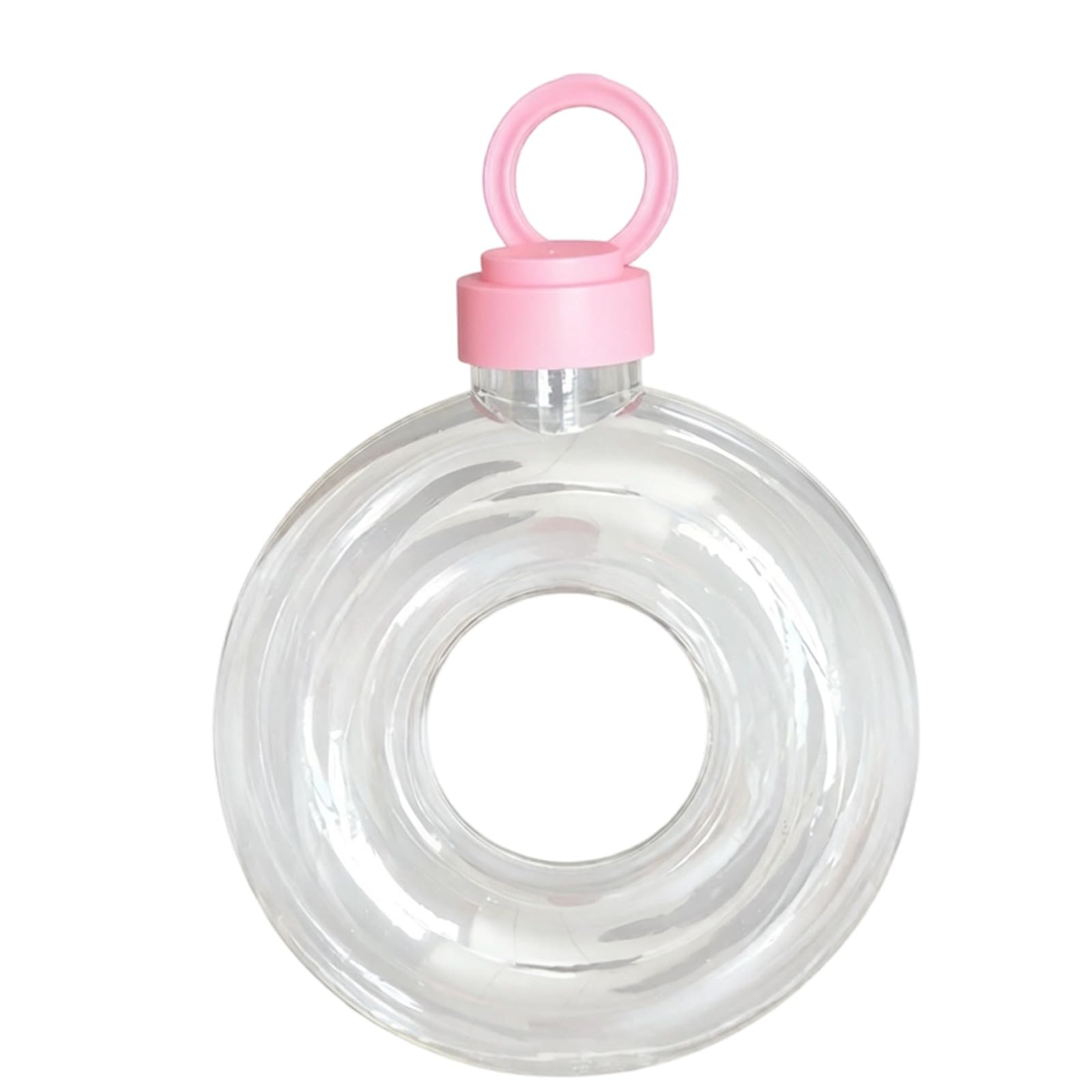 Msioytog Fashionable Clear Doughnuts Strap Water Bottle Storage Container Great for Juices Milk and Other Beverages Clear Doughnuts Water Bottle