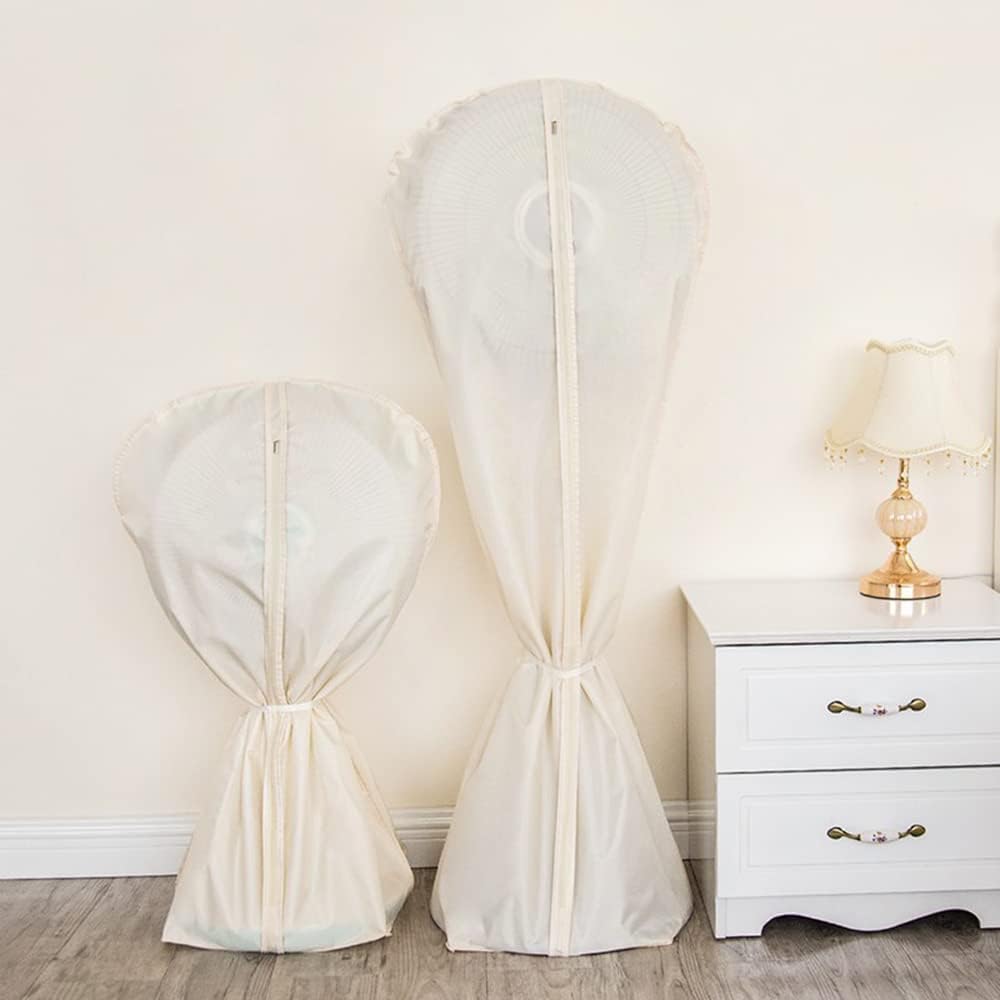 Fan Cover Waterproof Outdoor Indoor Dustproof Stand up Pedestal Standing Round Fans Protection Beige