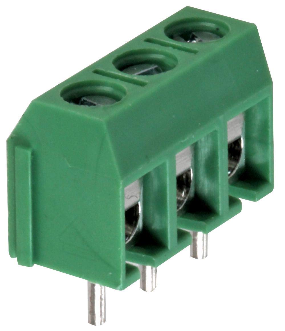 Buy Terminal Block, 16A, 3 Pole, 5mm, Low/Pr, Block Orientation Through Hole Vertical, Conductor