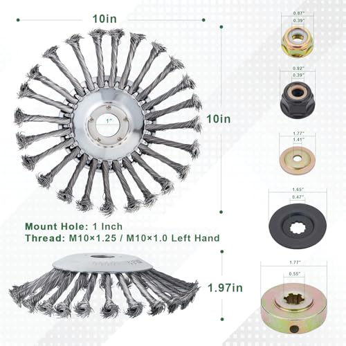 Tête de débroussailleuse indestructible de 25,4 cm avec kit de fixation complet - 8